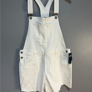 HOLLISTER WHITE DENIM OVERALLS NWT SZ M